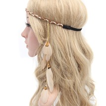 Women Lady Bohemian Tassels Hairband Headwear Hippie Feather Headband Hair Hoop  - £18.56 GBP