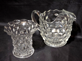Vintage FOSTORIA AMERICAN CLEAR Flared Mouth Cylinder Vase AND Ice Lip P... - $824.04 MXN