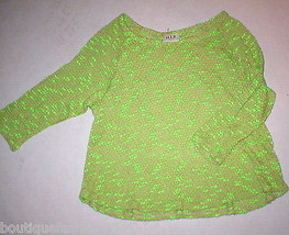 New Womens HIP Sweater Bright Green Tan Knit Soft Sleeves Small S Made i... - £46.73 GBP