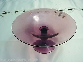 Purple BOHEMIAN glass footed bowl/tray [GL15] - £34.95 GBP