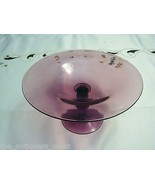 Purple BOHEMIAN glass footed bowl/tray [GL15] - $722.59 MXN