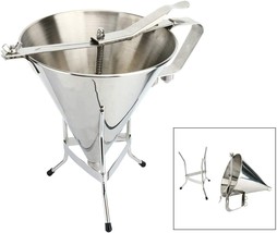 Stainless Confectionery Funnel Cake Funnel Decorating with Stand &amp; 3 Noz... - £29.42 GBP