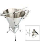 Stainless Confectionery Funnel Cake Funnel Decorating with Stand &amp; 3 Noz... - £29.52 GBP