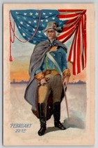 Patriotic George Washington Birthday February 22nd Postcard AA3 - £7.15 GBP