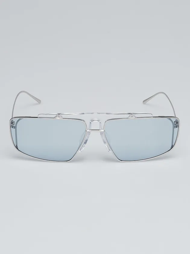Prada Catwalk SPR 50V 301-4Q2 Silver Metal/Blue Lens Unisex Sunglasses  - $370.50 CAD