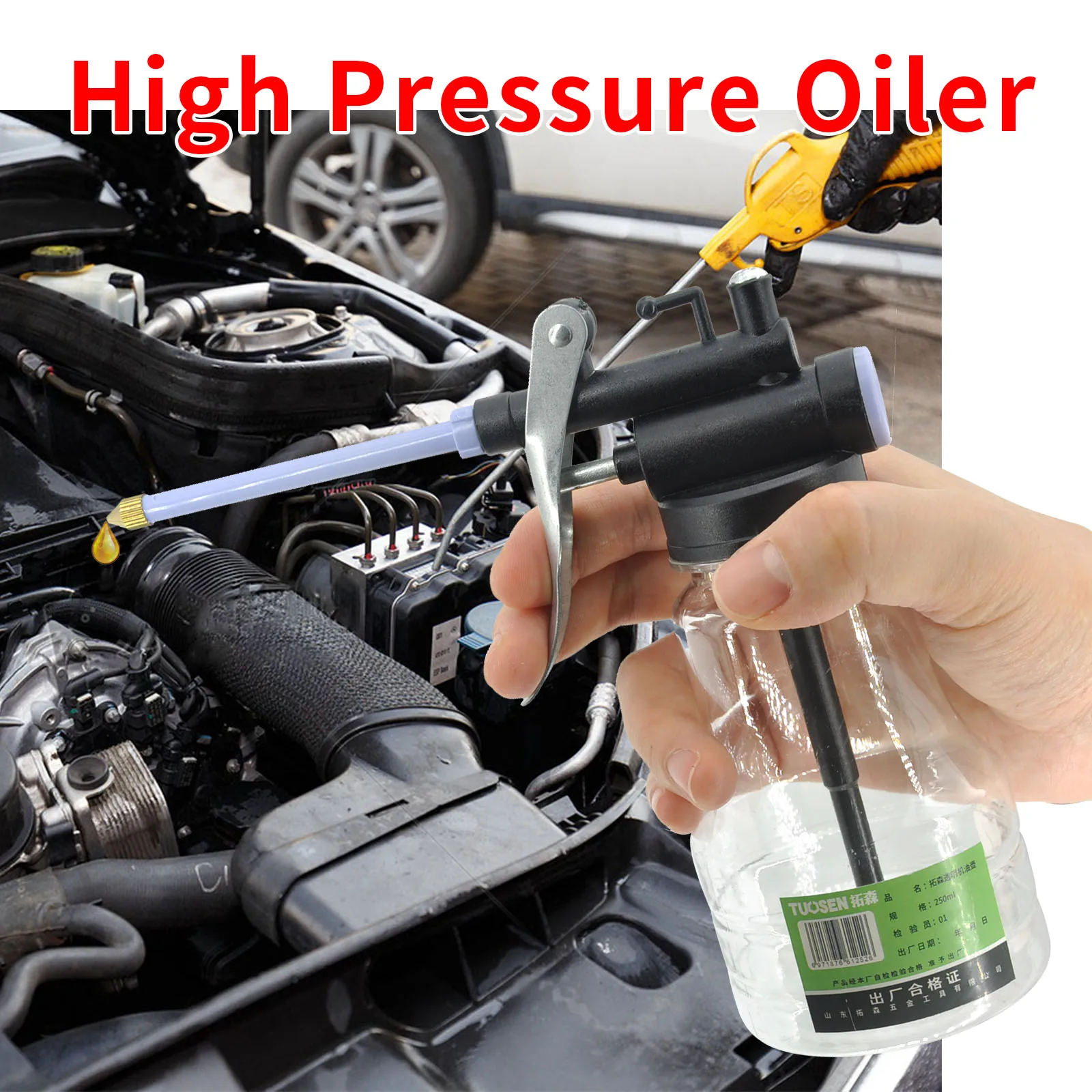 High-Pressure Transparent Oiler Lubrication Pump, PVC Construction - Grease Gu - £14.31 GBP