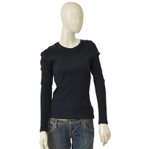 Crossley Black 100% Cotton Ribbed Long Sleeve T-shirt Top size L - $38.61
