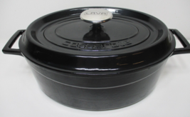 Lava Arcata Cast Iron Round Casserole Dish with Lid Black - 300059 - £50.14 GBP