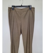 St. John Size 10 Emma Tan Pants Ankle Zip Tan Side Zip Wool Blend Tapered  - €35,15 EUR