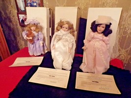 LOT 3 Storybook Doll -Danbury Mint Dolls-Goldilocks/Snow Queen/Fairy God... - £35.50 GBP