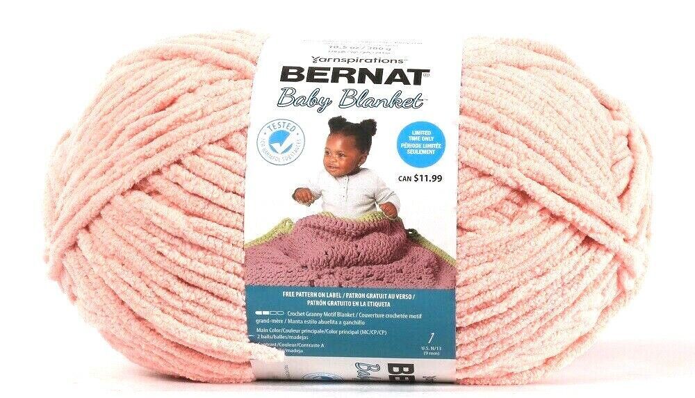 Primary image for 1 Ct Yarnspirations 10.5 Oz Bernat Baby Blanket 45030 Tan Pink Polyester Yarn