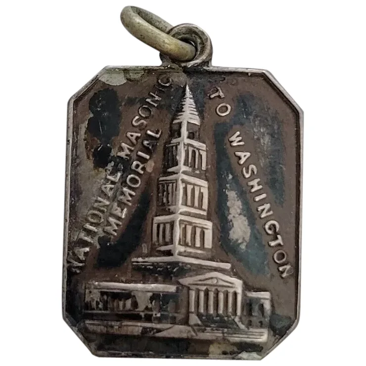 Antique George Washington Masonic National Memorial Pendant  Alexandria ... - £68.46 GBP