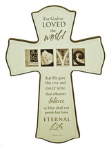 Large Wood Cross -- John 3:16 -- God so loved the World (17&quot; x 12&quot; x 3/4&quot;) - $43.00