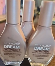 3 Maybelline Dream Wonder Fluid-Touch Foundation, Ivory #15 (LAC/9) - $24.17