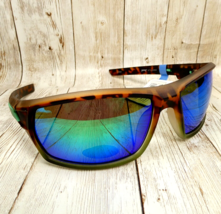 Pugs Gear Gradient Tortoise Green Mirror Polarized Wrap Sunglasses WATER... - £12.57 GBP