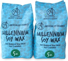 Millennium Wax 10 lb Bag of Natural Soy Wax for Candle Making - $963.83 MXN