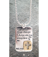 Charm &quot;I Can Do All Things&quot; Necklace - $370.35 MXN+