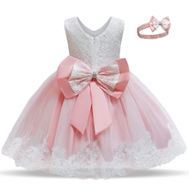 Baby Girl Dress Party Dresses for Girls 1 Year Birthday Princess Wedding Dress L - £23.96 GBP