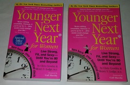 Younger Next Year For Women Paperback Book Lot - 2 Copies by Chris Crowley Pink - £9.45 GBP