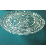 DEPRESSION FEDERAL GLASS FOOTED CAKE PLATE 6 X 12&quot; Raised Scalloped Edge - $89.35 CAD