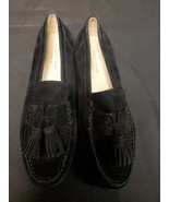 Cole Haan Grand 0s Black Suede Tassel Loafers Flats Shoes Size 7.5 - $30.81