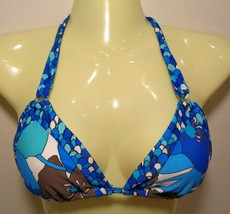 Raisins Size Large SLIDE BRA Blue New Women&#39;s Halter Bikini Top - £45.93 GBP
