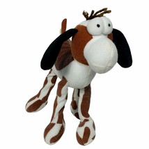 Vintage 1996 Toy Concepts Brown White Spotted Posable Dog Stuffed Toy 7&quot; - £12.40 GBP