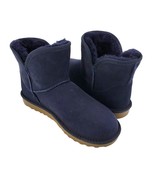 KS Real Fur Boots Womens 9 SHEARLING Sheepskin Suede Scalloped Fold Over... - £33.34 GBP