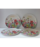 SET OF 4 Rachel Zoe Flower Floral Field Wildflower Dinner Plates 10.5&quot; M... - $75.36 CAD