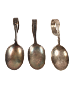 3 Bent Handle Baby Spoons Very Old Silver Plate King Edward - $230.25 MXN