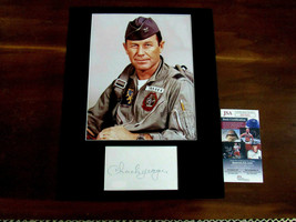 CHUCK YEAGER SPEED OF SOUND ACE PILOT SIGNED AUTO INDEX CARD MATTED PHOT... - $296.99