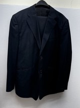 Giorgio Armani Wool Suit 56 Jacket 52 Pants Navy Blue Solid 2 Piece - $227.68