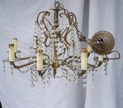Williamsburg 8 Candle Brass Crystal Pendants Chandelier Made In Spain - £380.58 GBP