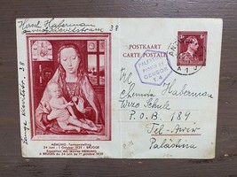 Alte Sammler Postkarte von Belgien nach Palästina 1938 - $9.55