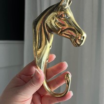 Vintage Brass Horse Head Wall Hook Equestrian Ralph Lauren Style Derby - $28.00