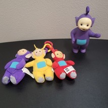 VTG 90s Teletubbies Plush Toy Keychains Burger King + 6.5&quot; Tinky Winky Figure - £16.25 GBP