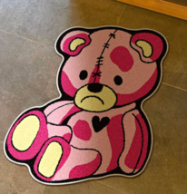 Fashion pink bear rug, Creative carpet for living room, Non-slip floor mat - £36.18 GBP