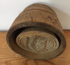 Vtg Antique Primitive Handcarved Wood Butter Mold Stamp Print Press Bell... - £234.54 GBP