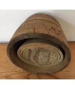 Vtg Antique Primitive Handcarved Wood Butter Mold Stamp Print Press Bell... - £235.41 GBP