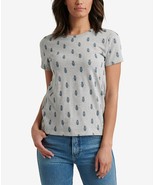 Lucky Brand All Over Woodblock Print Tee Gray Sizes XS/TP &amp; Medium $39 - €10,70 EUR
