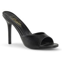 SALE PLEASER Sexy 4&quot; High Heels Stilettos Slides Black Matte Shoes 10 - €31,07 EUR
