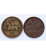 Lituanie 2-Coin Kit 1936 2 Centai (Au) &amp; 1925 5 Centai ( XF - $78.78 CAD
