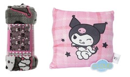 Hello Kitty Sanrio KUROMI BLANKET PILLOW BUNDLE SET Cute Silk 40x50 New ... - $29.69