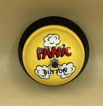 Panic Button Gag Front Desk Call Bell Yellow Red &amp; White Novelty - £14.23 GBP