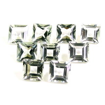 15Ct 9pc wholesale Lot Natural Green Amethyst Square Cut VVSI Gemstones - £14.67 GBP