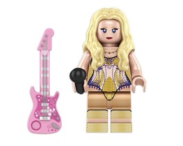 Building Block Taylor Swift Eras tour singer Pink Guitar Minifigure US Toy Minif - £5.51 GBP