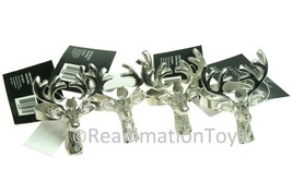 Robert Stanley Christmas Stag Deer Reindeer Metal Napkin Ring Holder Set 4 New - £27.64 GBP