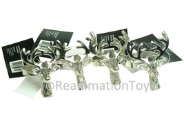 Robert Stanley Christmas Stag Deer Reindeer Metal Napkin Ring Holder Set 4 New - £26.16 GBP