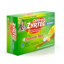 Children&#39;s Zyrtec 24 Hr Allergy Dissolve Tablets, Citrus Flavor, 24 Ct. - £26.26 GBP