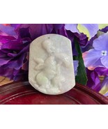 Rabbit Mushroom Toadstool Jade Amulet Pendant Red Green Year of the Rabbit - $46.11 CAD